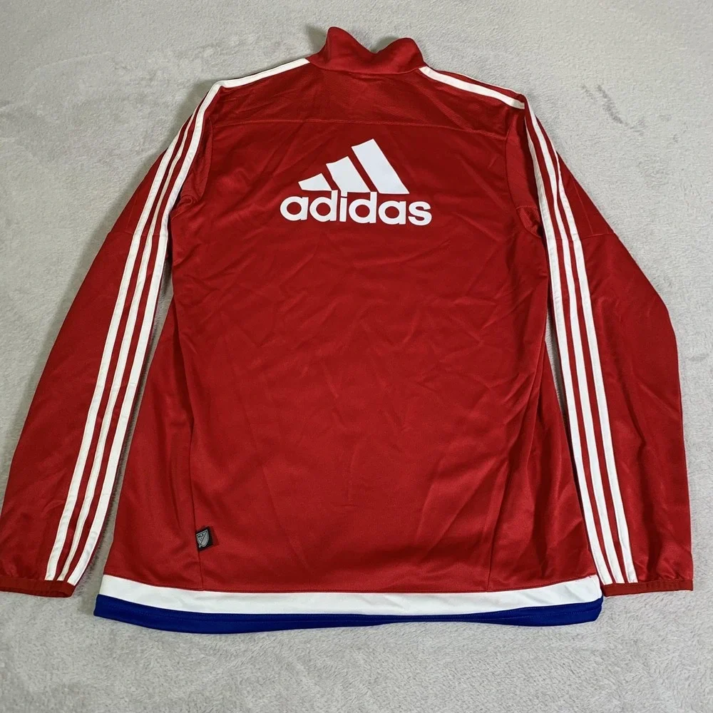 FC Dallas Shirt Mens Medium Red MLS Soccer Adidas ClimaCool Training 1/4 Zip